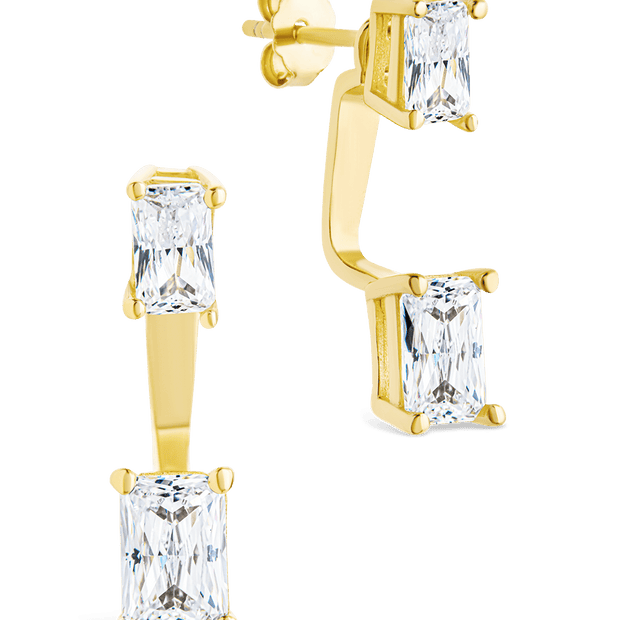 Sterling Silver Emerald Cut Duo Jackets