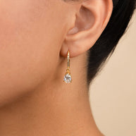 Sterling Silver Angelica Pear Cut CZ French Clip Earrings