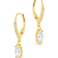 Sterling Silver Allegra Marquise Cut CZ French Clip Earrings
