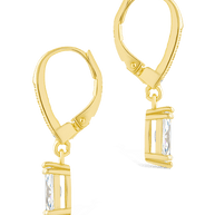 Sterling Silver Allegra Marquise Cut CZ French Clip Earrings