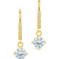Sterling Silver Matilda Brilliant Cut CZ French Clip Earrings