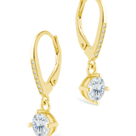 Sterling Silver Matilda Brilliant Cut CZ French Clip Earrings