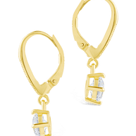 Sterling Silver Matilda Brilliant Cut CZ French Clip Earrings