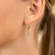 Sterling Silver Matilda Brilliant Cut CZ French Clip Earrings
