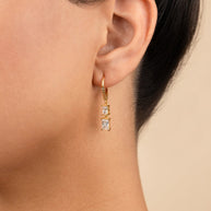 Sterling Silver Eulalia Emerald Cut CZ French Clip Earrings