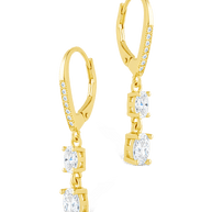 Sterling Silver Liesel Oval Cut CZ French Clip Earrings