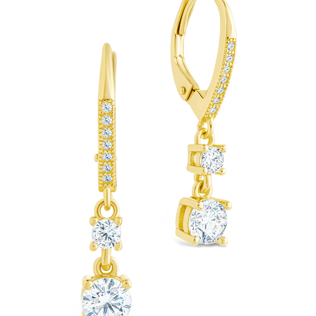 Sterling Silver Magdalena Brilliant Cut CZ French Clip Earrings