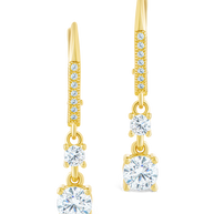 Sterling Silver Magdalena Brilliant Cut CZ French Clip Earrings