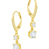 Sterling Silver Magdalena Brilliant Cut CZ French Clip Earrings