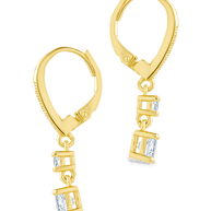 Sterling Silver Magdalena Brilliant Cut CZ French Clip Earrings