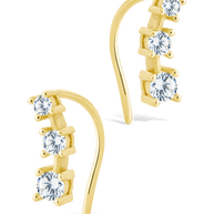 Sterling Silver Round Cut Mini Ear Crawlers