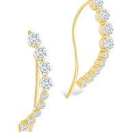 Sterling Silver Brilliant Round CZ Crawlers