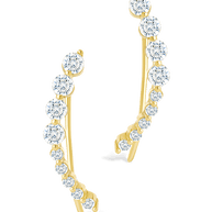 Sterling Silver Brilliant Round CZ Crawlers