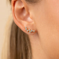 Sterling Silver Round Cut Cluster CZ Crawlers