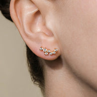 Sterling Silver Round Cut Cluster CZ Crawlers