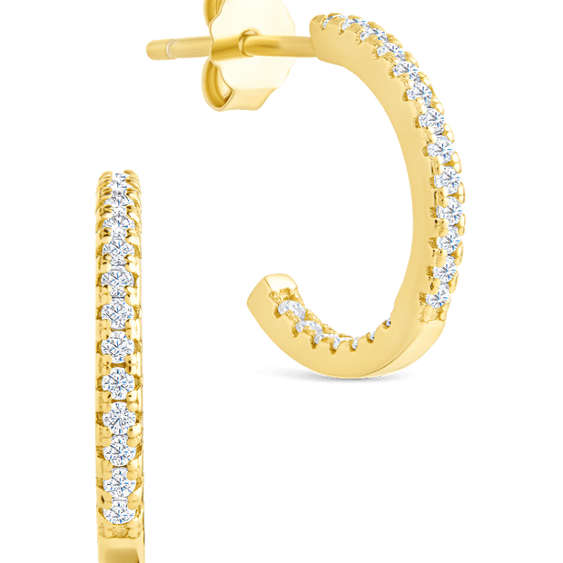 Sterling Silver Thin Bezel Statement Hoops