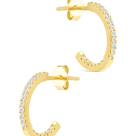 Sterling Silver Thin Bezel Statement Hoops