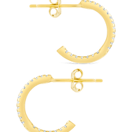 Sterling Silver Thin Bezel Statement Hoops