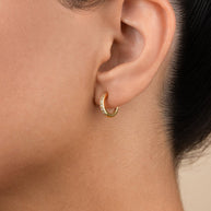 Sterling Silver Thin Bezel Statement Hoops