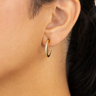 Sterling Silver Thin Bezel Statement Hoops