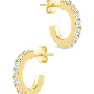 Sterling Silver Eleri CZ Tube Hoops