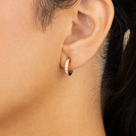 Sterling Silver Eleri CZ Tube Hoops