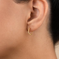 Sterling Silver Bezel Statement Bubble Hoops