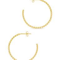 Sterling Silver Bezel Statement Bubble Hoops