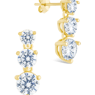 Sterling Silver Opaline Brilliant Cut CZ Studs