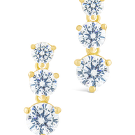 Sterling Silver Opaline Brilliant Cut CZ Studs