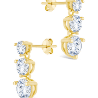 Sterling Silver Opaline Brilliant Cut CZ Studs