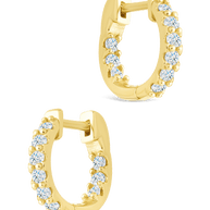 Sterling Silver Constance CZ Studded Statement Hoops