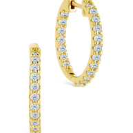 Sterling Silver Constance CZ Studded Statement Hoops