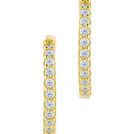 Sterling Silver Constance CZ Studded Statement Hoops
