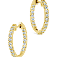 Sterling Silver Constance CZ Studded Statement Hoops
