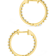 Sterling Silver Constance CZ Studded Statement Hoops