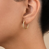 Sterling Silver Constance CZ Studded Statement Hoops