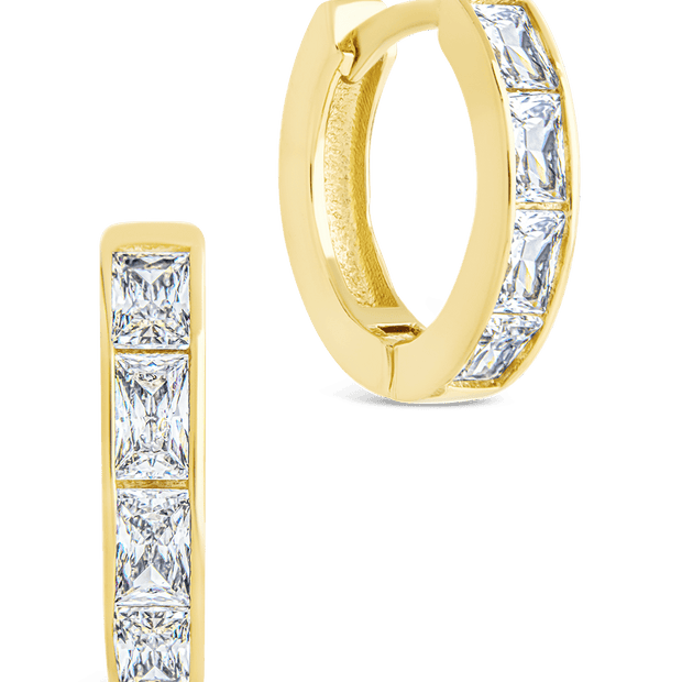 Anwen Emerald Cut CZ Hoops