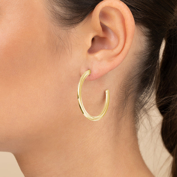 Herringbone Chain Hoop Earrings