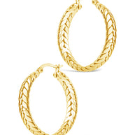 Double Row Herringbone Statement Hoop Earrings