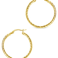 Double Row Herringbone Statement Hoop Earrings