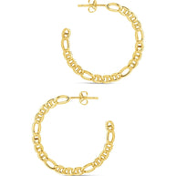 Rylan Flat Chain Hoop Earrings