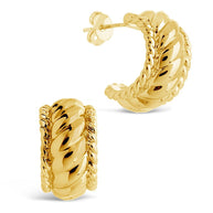 Kalina Quilted Huggie Hoop Earrings