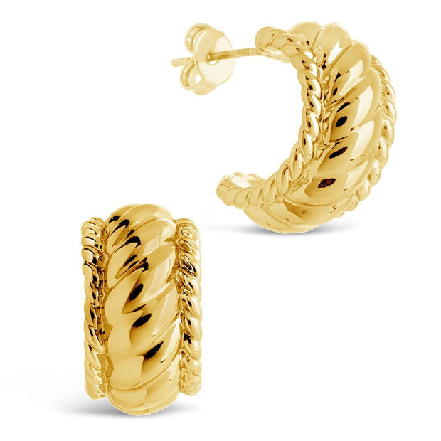 Kalina Quilted Huggie Hoop Earrings