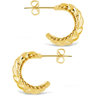 Kalina Quilted Huggie Hoop Earrings