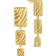 Haydée Triple Textured Drop Stud Earrings