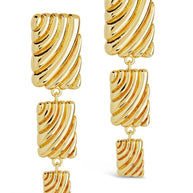 Haydée Triple Textured Drop Stud Earrings