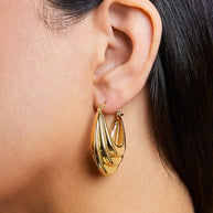 Elodie Textured Statement Hoop Earrings