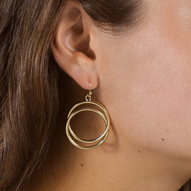 Claudie Interlocking Circle Dangle Earrings