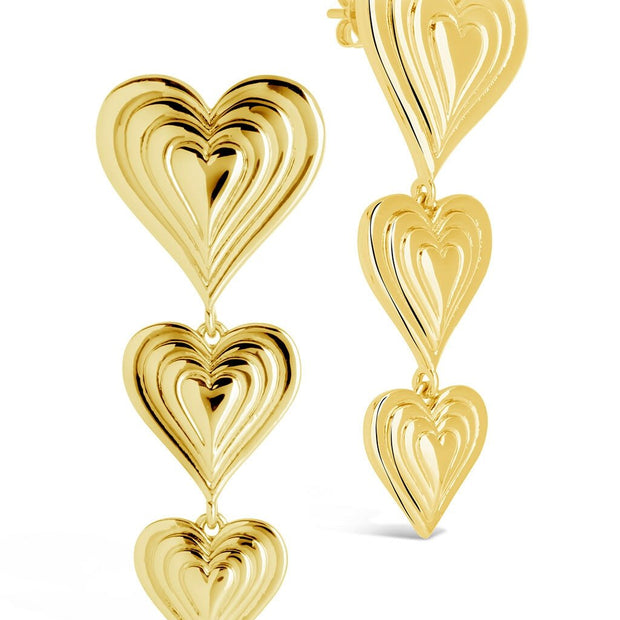 Beating Heart Drop Stud Earrings